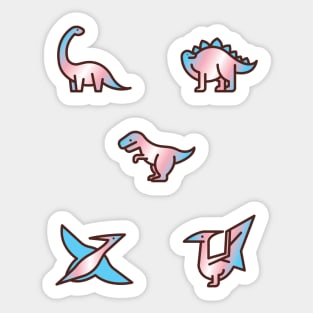 Discreet Pride Trans Dinosaurs Sticker